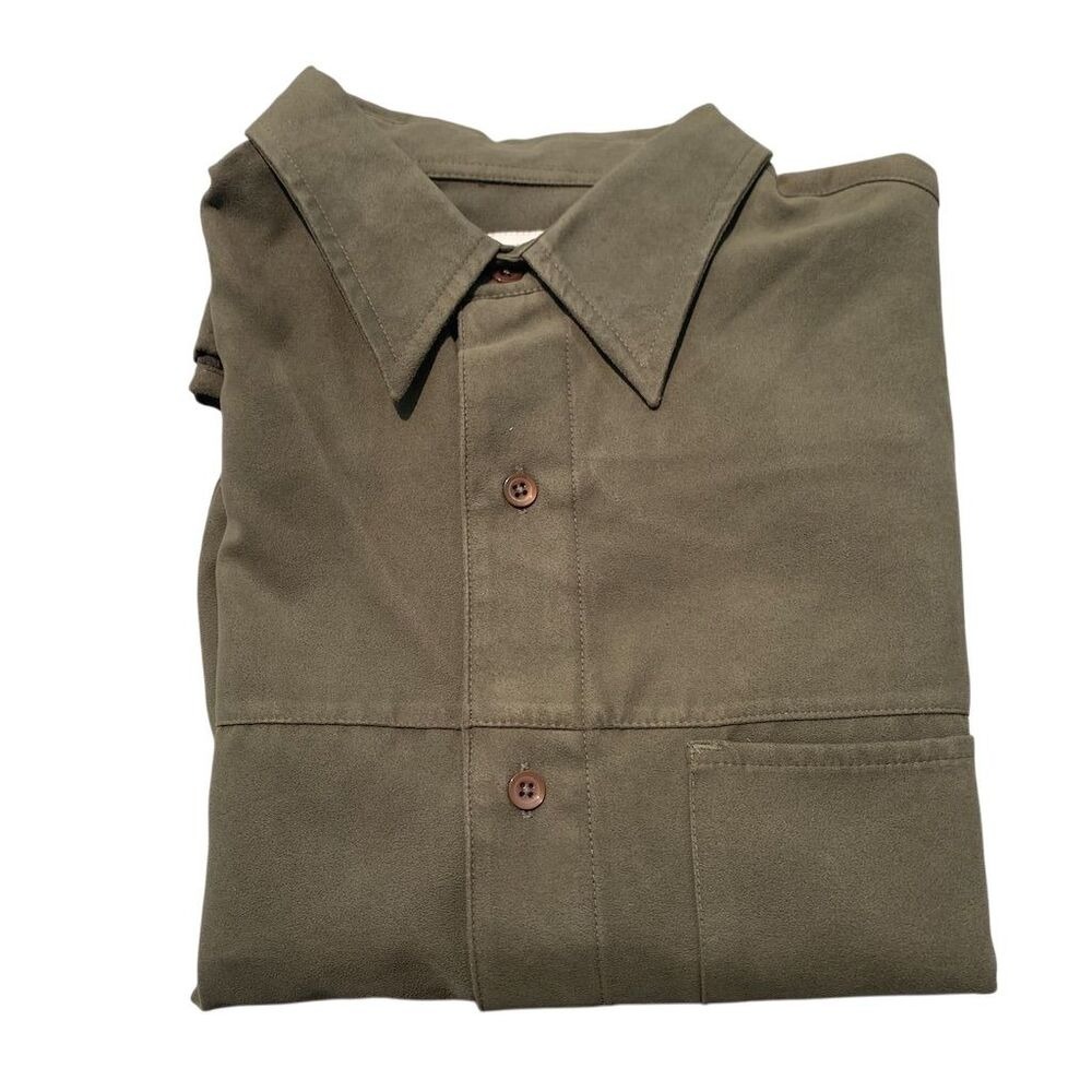 Fieldmaster Men's‎ Long Sleeve Green Button-Up Shirt Size M Casual - Picture 4 of 5